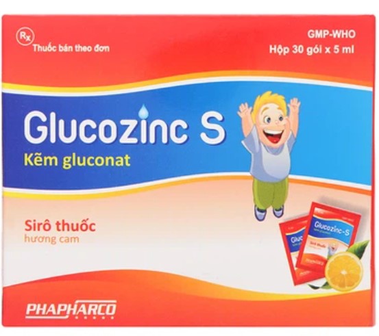 Siro thuốc Glucozinc S 5ml Phapharco hương cam